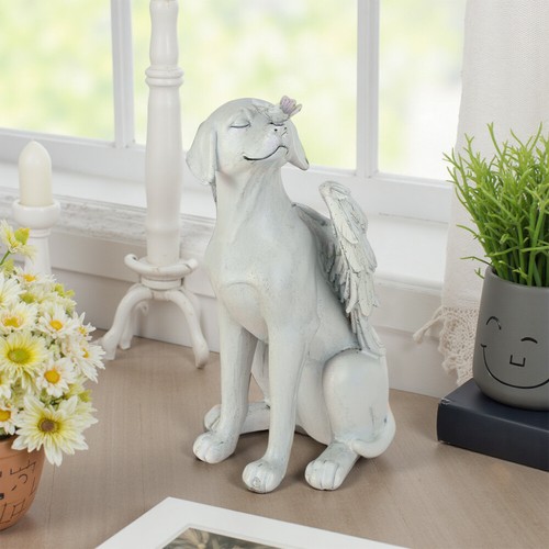 Angel dog memorial statue - dog,