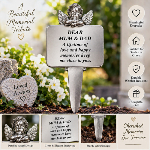 Silver angel memorial tribute - silver,