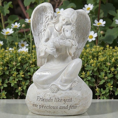 Angel holding dog memorial pet - dog,
