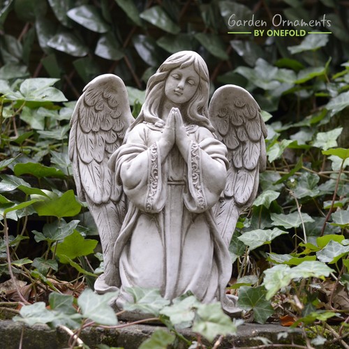 Praying angel cast stone - praying,