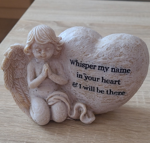 Memorial angel heart ornament - angel,