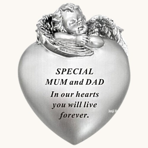 Angel memorial silver heart - angel,
