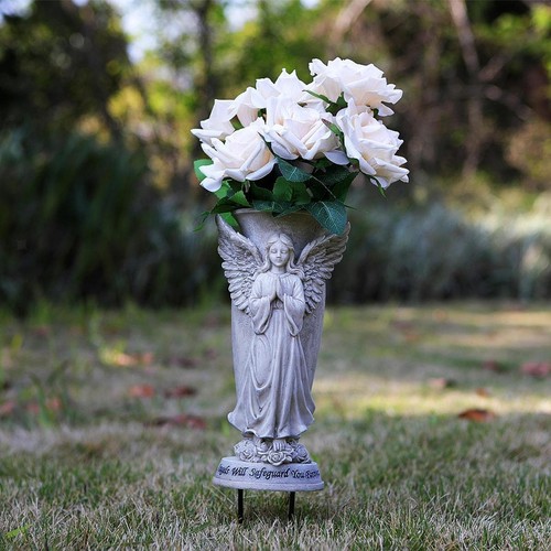 Memorial angel vase resin - memorial,