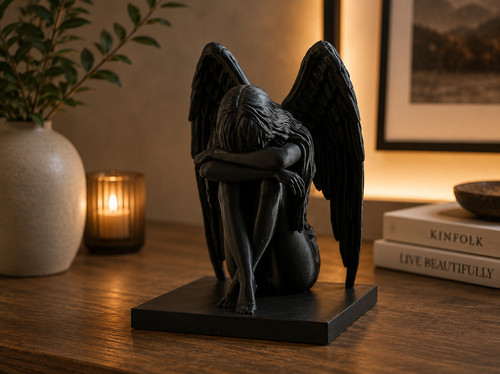 Crying angel statue - crying,