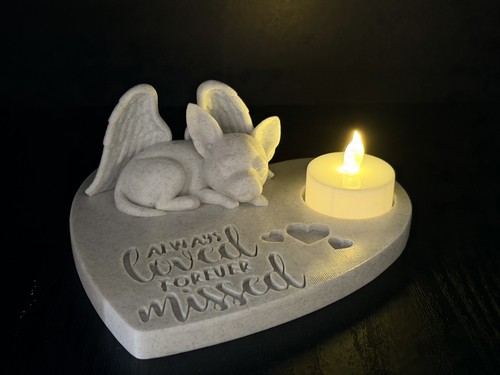 Chihuahua angel memorial - angel, led