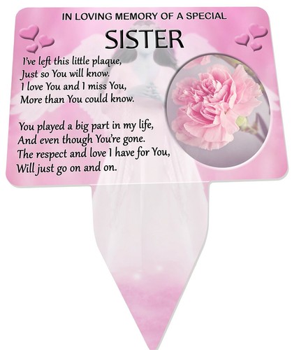 Sister memorial plaque stake - memorial,