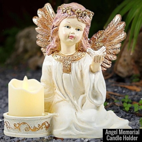 Angel memorial candle holder - angel,