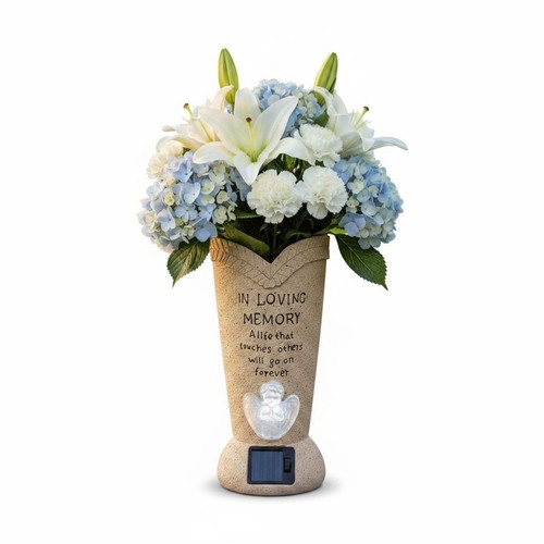 Angel memorial vase - angel, weather