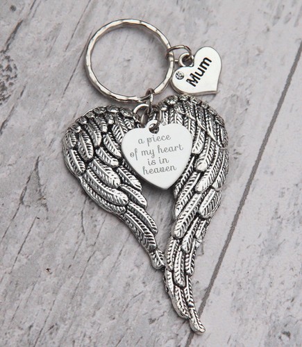 Angel wings memorial keyring - wings,