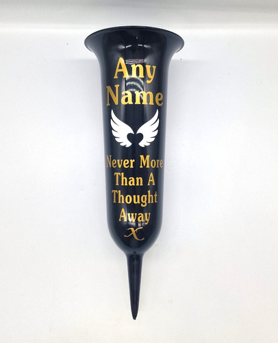 Personalised black grave - grave, vase