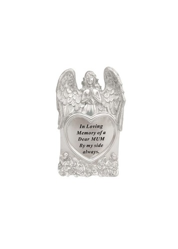 Silver praying angel heart - praying,