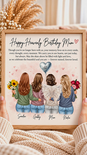 Framed memorial print - print, "happy