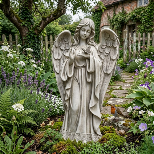 Guardian angel garden - angel, statue