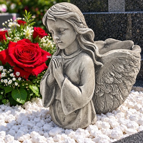 Angel praying memorial vase - angel,