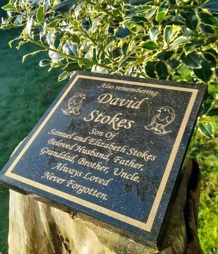 Engraved memorial grave marker - engraved,