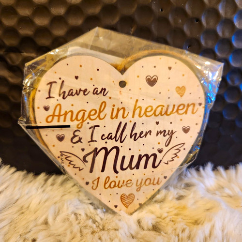Mum heart memorial plaque i - heart,