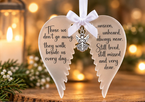 Angel wings memorial bauble