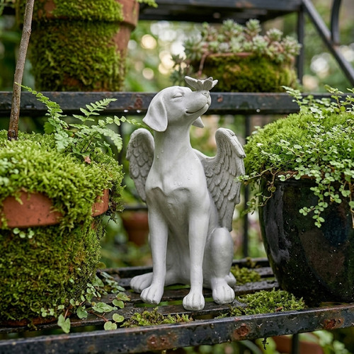 Angel dog memorial statue pet - statue,