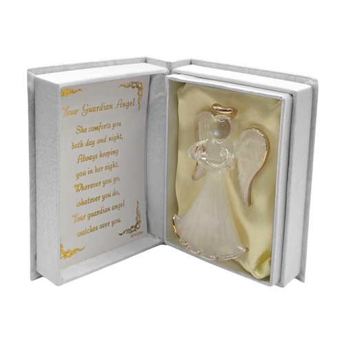 Glass guardian angel with - glass, gold