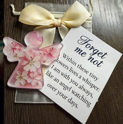 Pink floral angel memorial - floral,