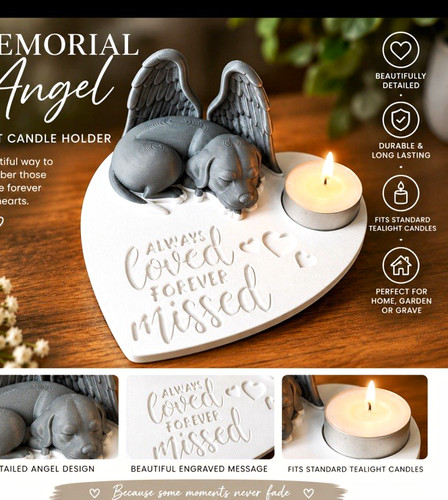 Memorial angel heart tealight - memorial,