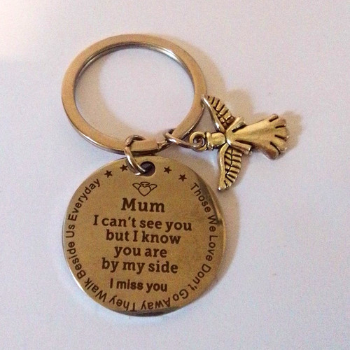 Angel mum memorial keyring - angel,